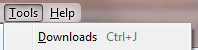 If needed, open the Downloads panel from the Firefox main menu.