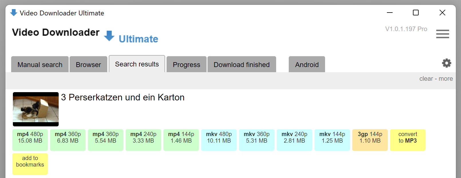 Automatic search workflow for downloadable videos