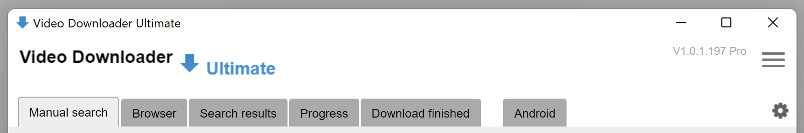 Main interface with tabs and controls