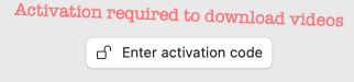 Activation code button in Video Downloader Ultimate for macOS